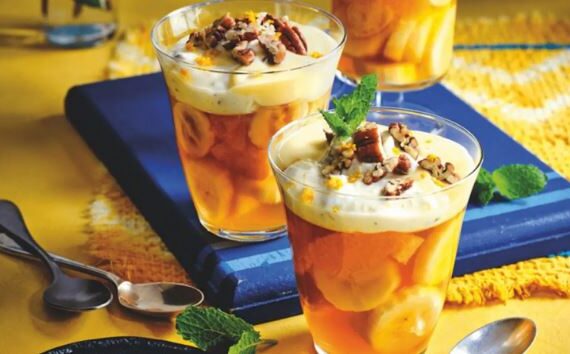 Трайфлы с желе и бананом